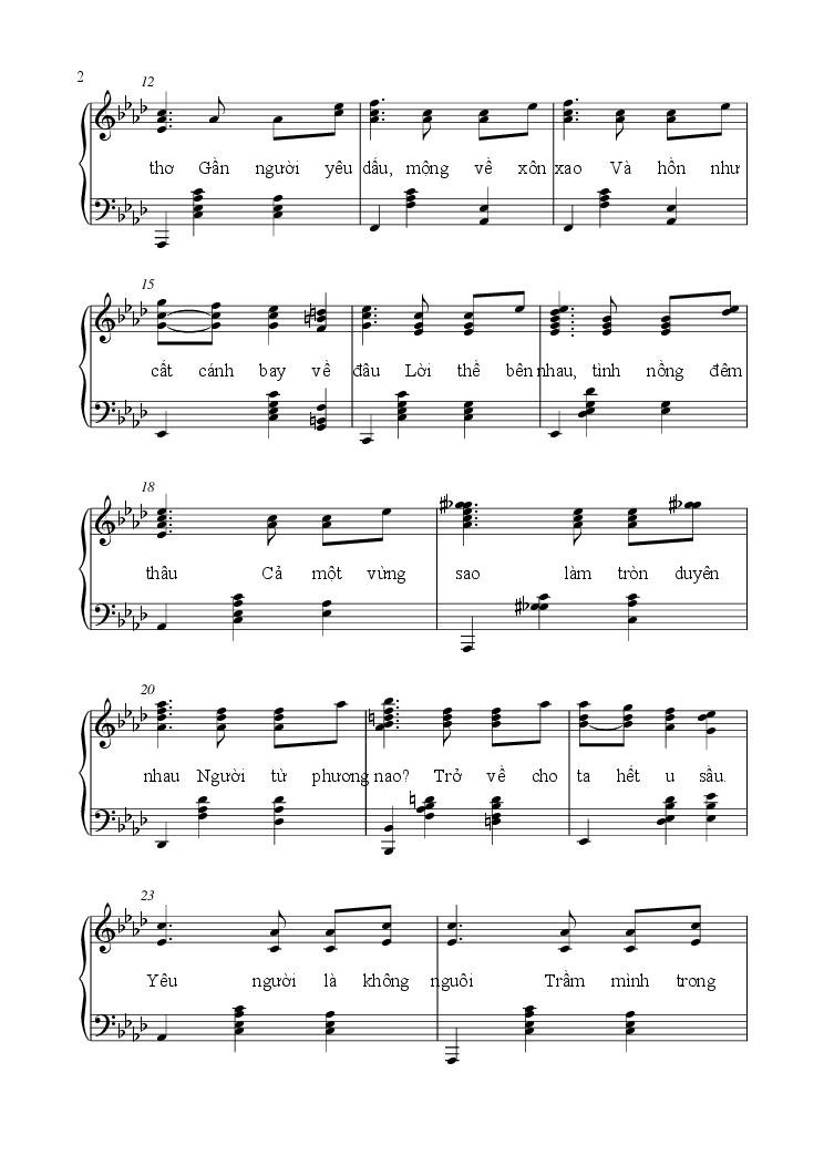 Sheet nhạc Mối Tình Xa Xưa 2